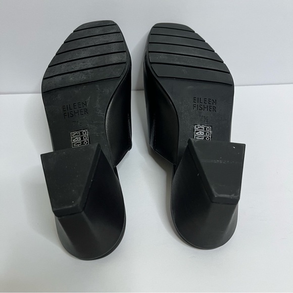Eileen Fisher Nappa Leather Black Slip-On Mules size 7.5 - Picture 10 of 15